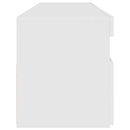 804382 vidaXL TV Cabinet with LED Lights White 90x35x40 cm