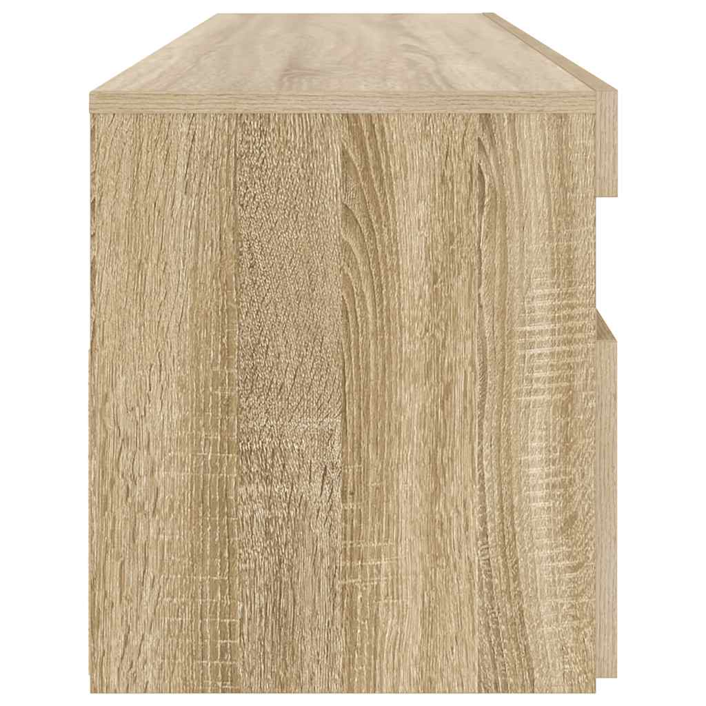 804385 vidaXL TV Cabinet with LED Lights Sonoma Oak 90x35x40 cm