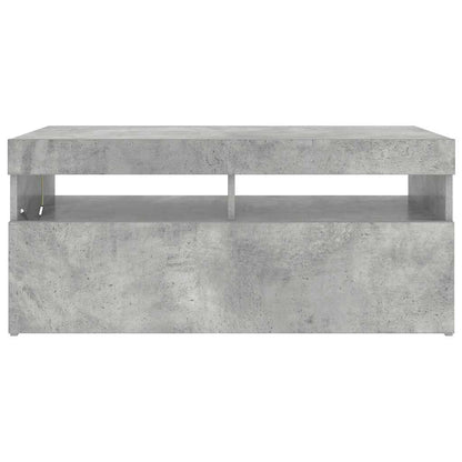 804386 vidaXL TV Cabinet with LED Lights Concrete Grey 90x35x40 cm