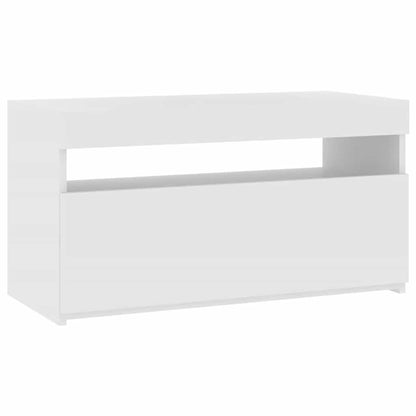 804391 vidaXL TV Cabinet with LED Lights White 75x35x40 cm