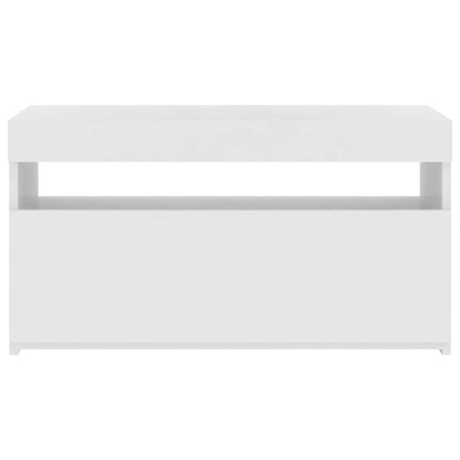 804391 vidaXL TV Cabinet with LED Lights White 75x35x40 cm