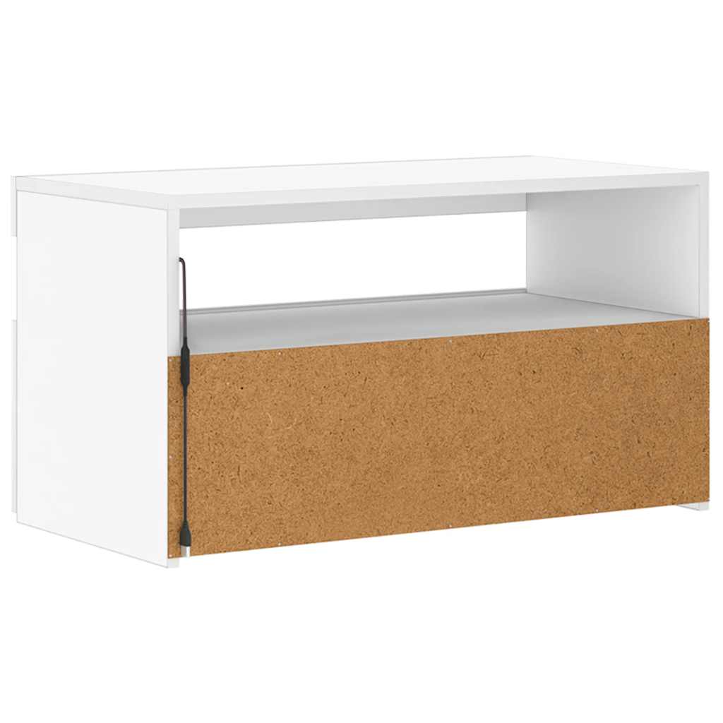 804391 vidaXL TV Cabinet with LED Lights White 75x35x40 cm