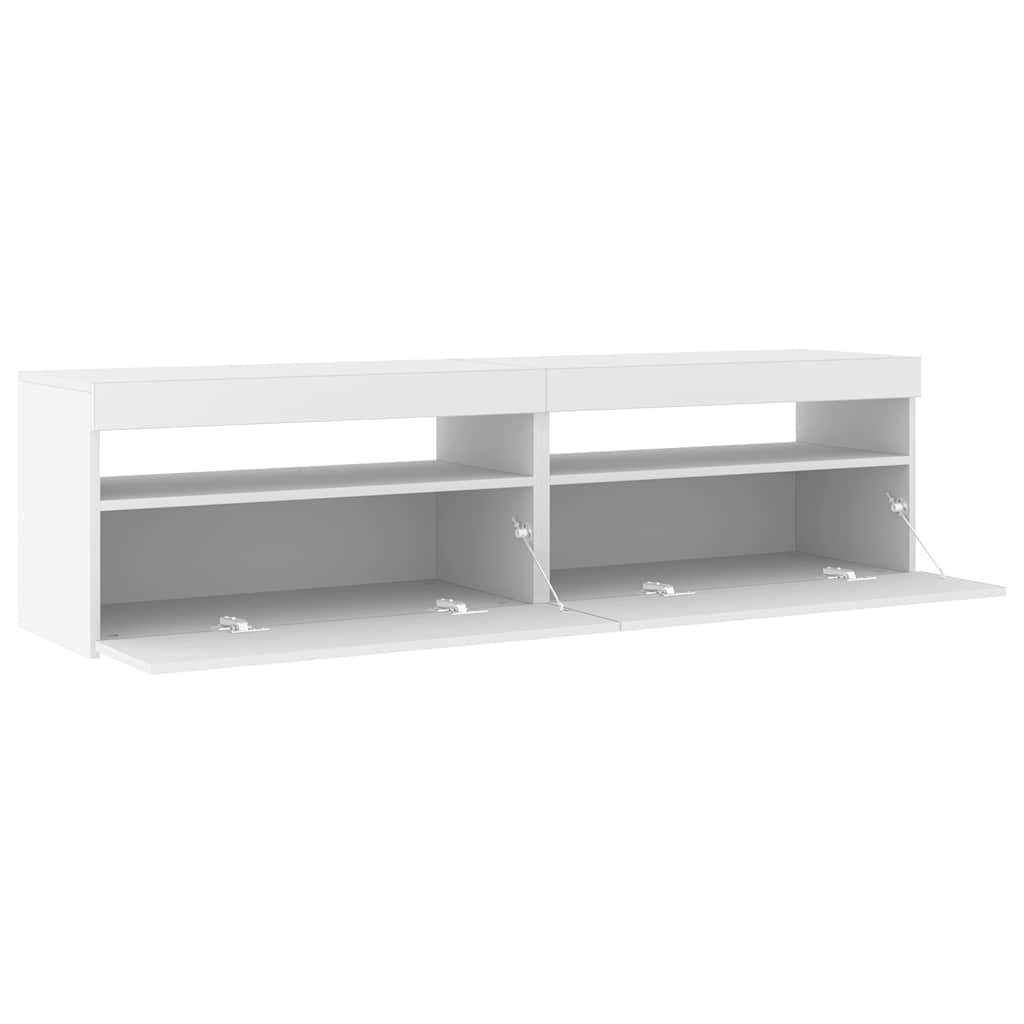 804392 vidaXL 2 Piece TV Cabinet Set with LED Lights White 75x35x40 cm