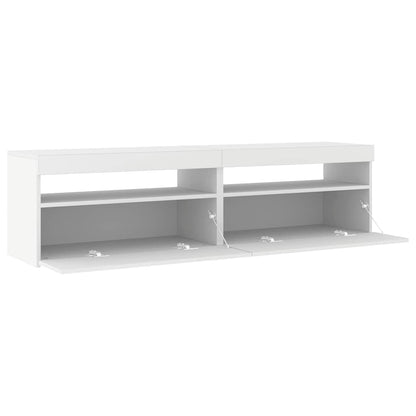804392 vidaXL 2 Piece TV Cabinet Set with LED Lights White 75x35x40 cm