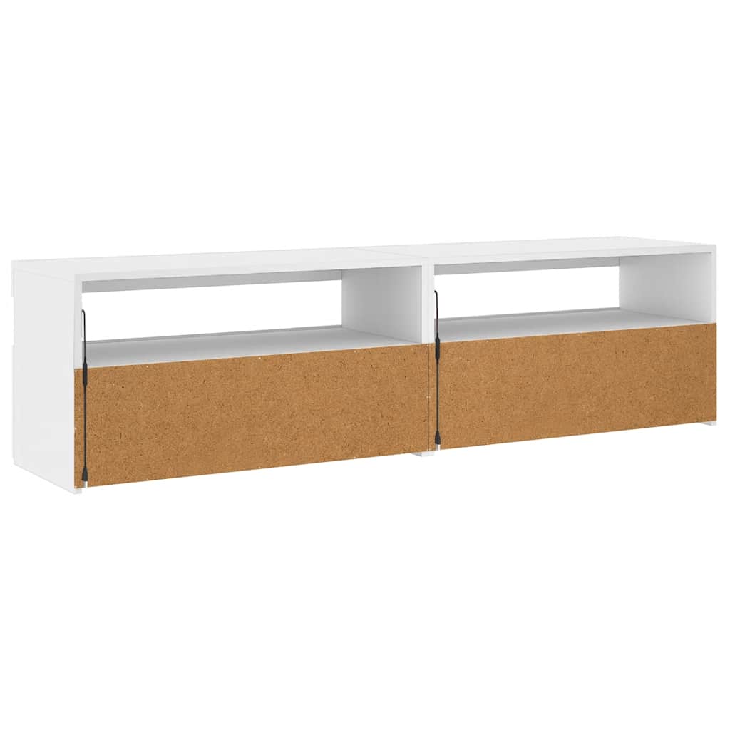 804392 vidaXL 2 Piece TV Cabinet Set with LED Lights White 75x35x40 cm