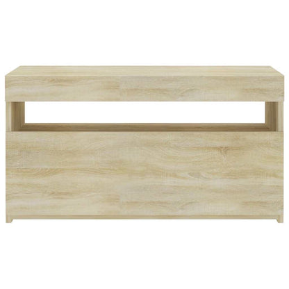 804397 vidaXL TV Cabinet with LED Lights Sonoma Oak 75x35x40 cm