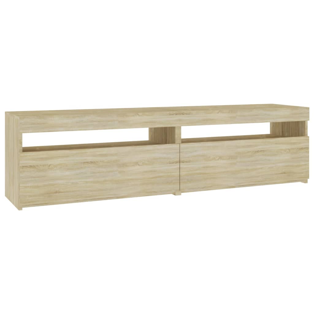 804398 vidaXL 2 Piece TV Cabinet Set with LED Lights Sonoma Oak 75x35x40 cm
