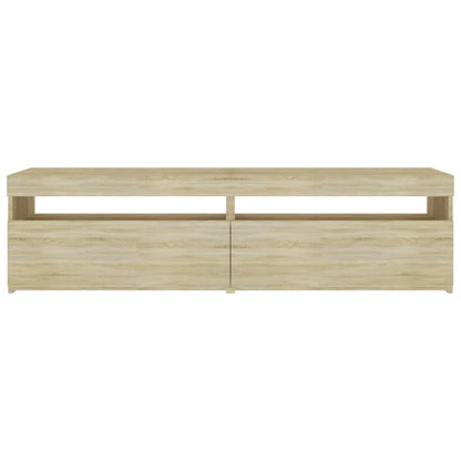 804398 vidaXL 2 Piece TV Cabinet Set with LED Lights Sonoma Oak 75x35x40 cm
