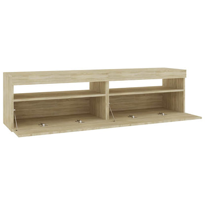 804398 vidaXL 2 Piece TV Cabinet Set with LED Lights Sonoma Oak 75x35x40 cm