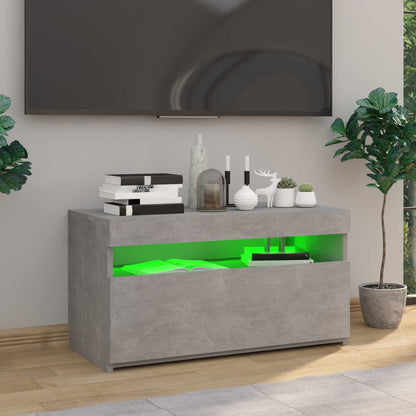 804399 vidaXL TV Cabinet with LED Lights Concrete Grey 75x35x40 cm