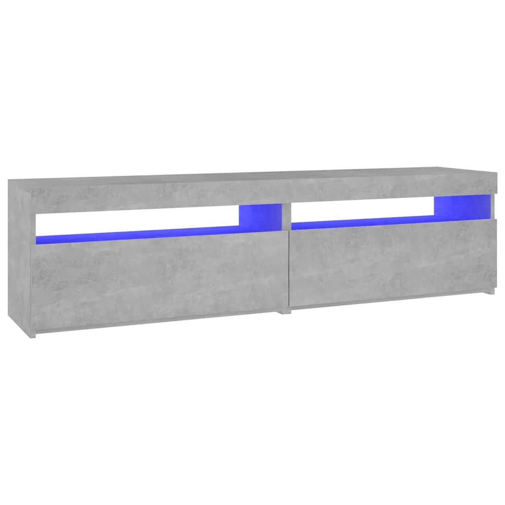804400 vidaXL 2 Piece TV Cabinet Set with LED Lights Concrete Grey 75x35x40 cm