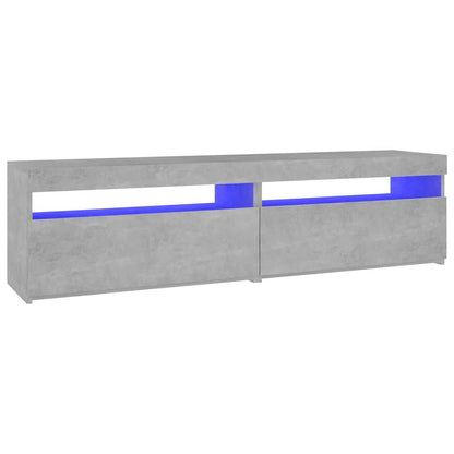 804400 vidaXL 2 Piece TV Cabinet Set with LED Lights Concrete Grey 75x35x40 cm