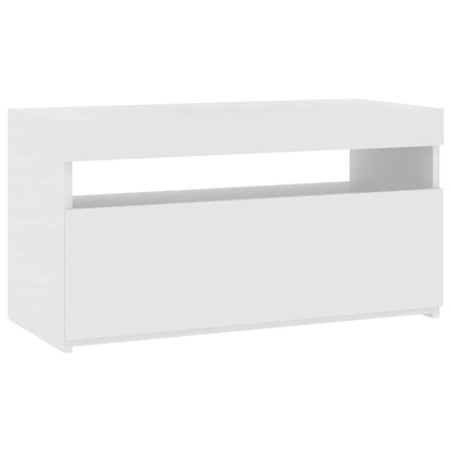 804403 vidaXL TV Cabinet with LED Lights High Gloss White 75x35x40 cm