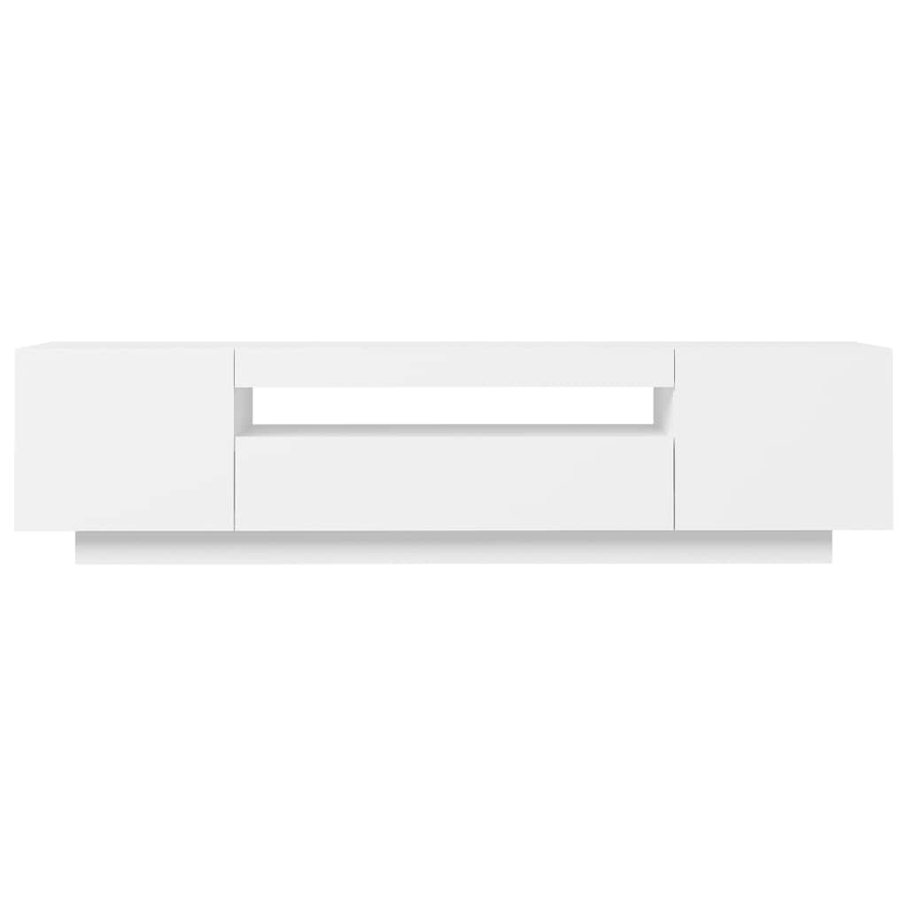 vidaXL TV Cabinet with LED Lights White 160x35x40 cm