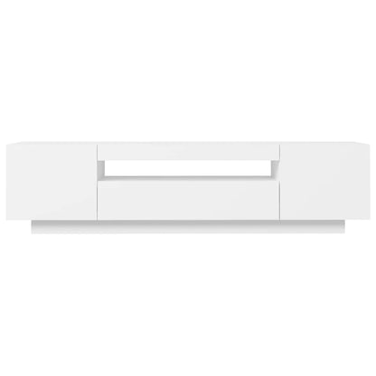 vidaXL TV Cabinet with LED Lights White 160x35x40 cm