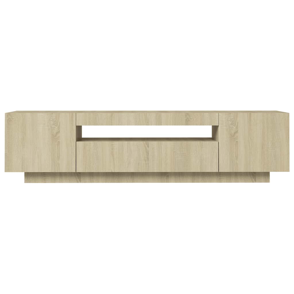vidaXL TV Cabinet with LED Lights Sonoma Oak 160x35x40 cm