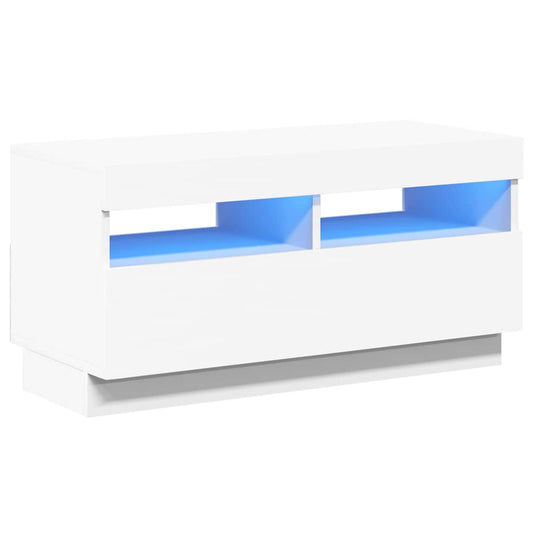 804445 vidaXL TV Cabinet with LED Lights White 80x35x40 cm