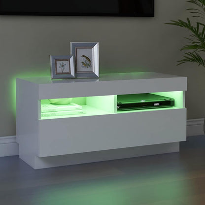 804445 vidaXL TV Cabinet with LED Lights White 80x35x40 cm