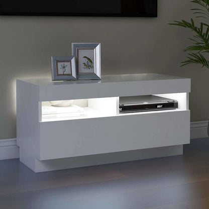 804445 vidaXL TV Cabinet with LED Lights White 80x35x40 cm
