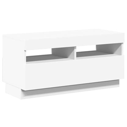 804445 vidaXL TV Cabinet with LED Lights White 80x35x40 cm
