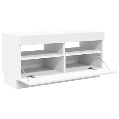 804445 vidaXL TV Cabinet with LED Lights White 80x35x40 cm