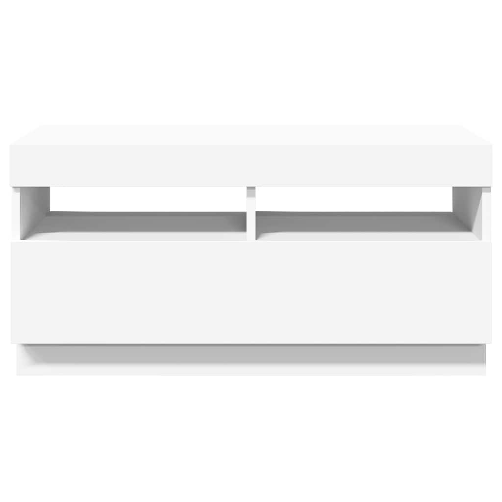 804445 vidaXL TV Cabinet with LED Lights White 80x35x40 cm