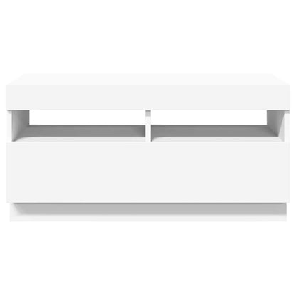 804445 vidaXL TV Cabinet with LED Lights White 80x35x40 cm