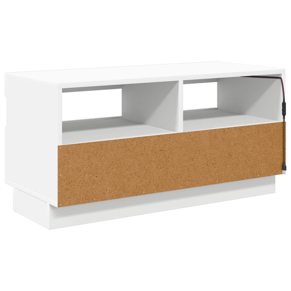 804445 vidaXL TV Cabinet with LED Lights White 80x35x40 cm