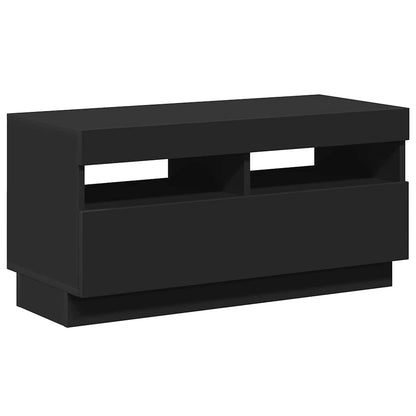 804446 vidaXL TV Cabinet with LED Lights Black 80x35x40 cm