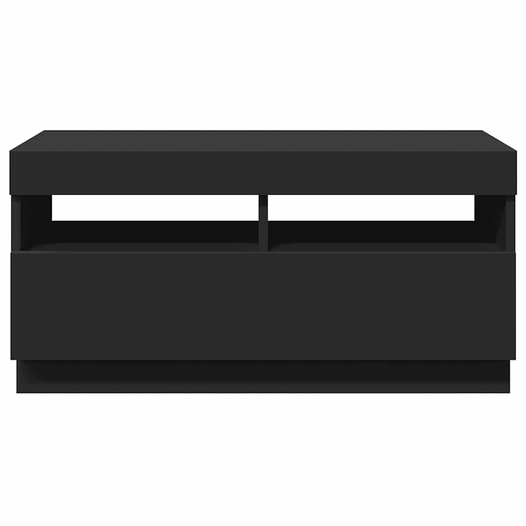 804446 vidaXL TV Cabinet with LED Lights Black 80x35x40 cm