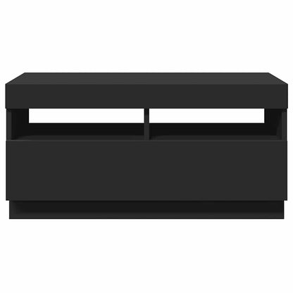 804446 vidaXL TV Cabinet with LED Lights Black 80x35x40 cm