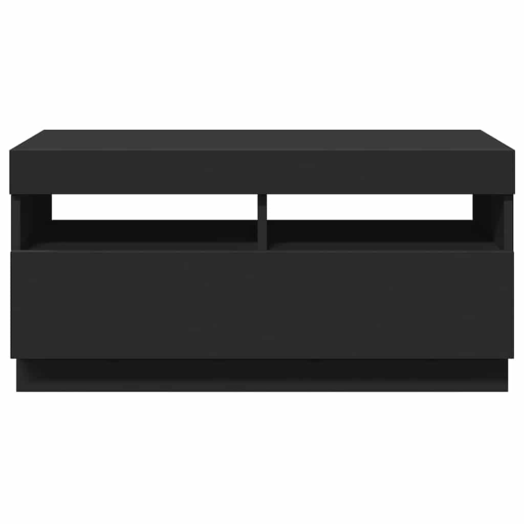 804446 vidaXL TV Cabinet with LED Lights Black 80x35x40 cm