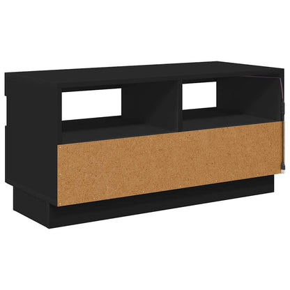 804446 vidaXL TV Cabinet with LED Lights Black 80x35x40 cm
