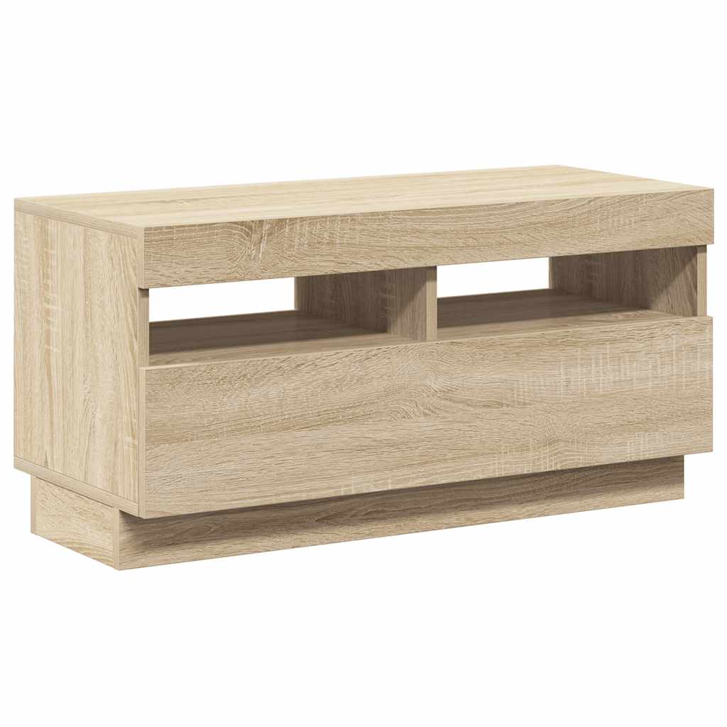 804448 vidaXL TV Cabinet with LED Lights Sonoma Oak 80x35x40 cm