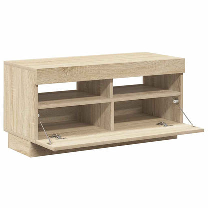 804448 vidaXL TV Cabinet with LED Lights Sonoma Oak 80x35x40 cm