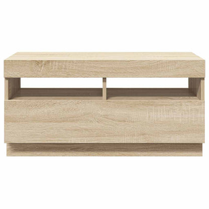 804448 vidaXL TV Cabinet with LED Lights Sonoma Oak 80x35x40 cm