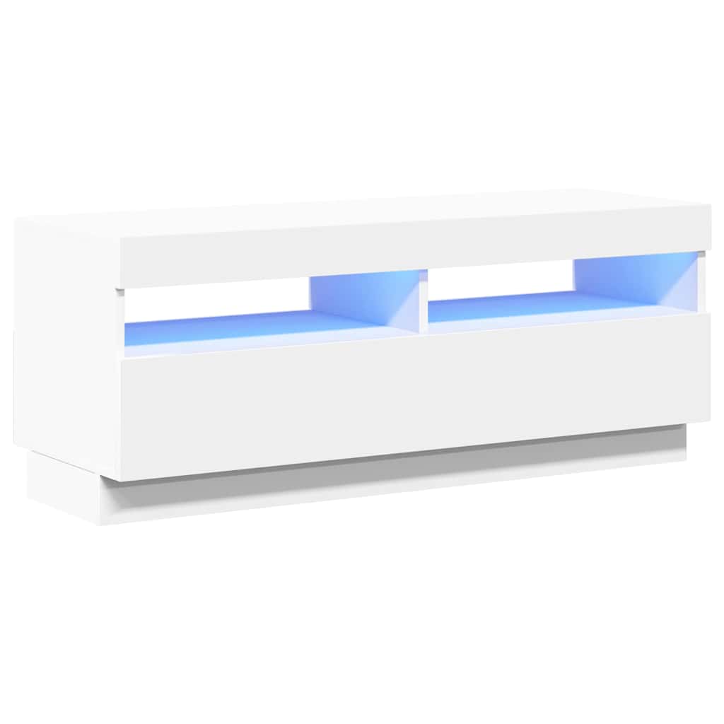 804454 vidaXL TV Cabinet with LED Lights White 100x35x40 cm