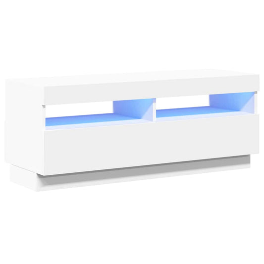 804454 vidaXL TV Cabinet with LED Lights White 100x35x40 cm