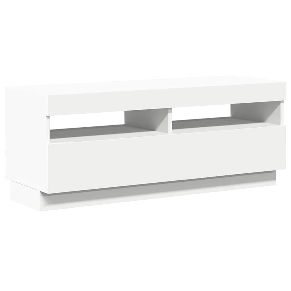 804454 vidaXL TV Cabinet with LED Lights White 100x35x40 cm
