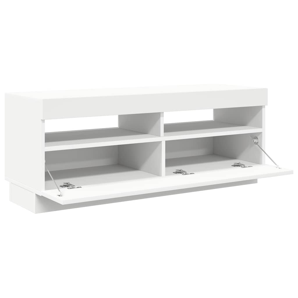 804454 vidaXL TV Cabinet with LED Lights White 100x35x40 cm