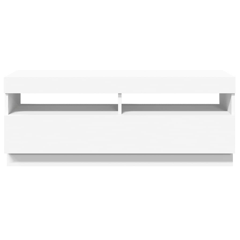 804454 vidaXL TV Cabinet with LED Lights White 100x35x40 cm