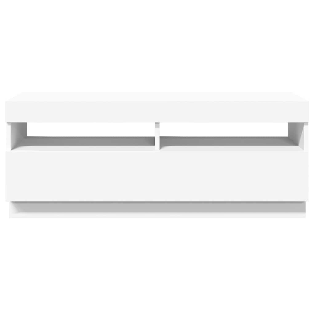 804454 vidaXL TV Cabinet with LED Lights White 100x35x40 cm