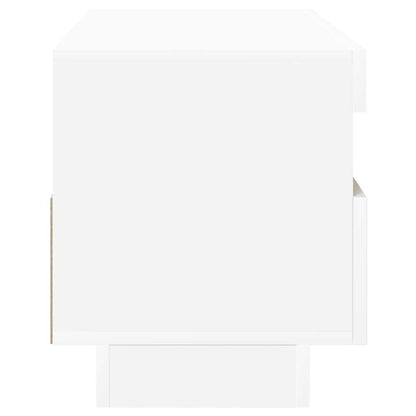 804454 vidaXL TV Cabinet with LED Lights White 100x35x40 cm
