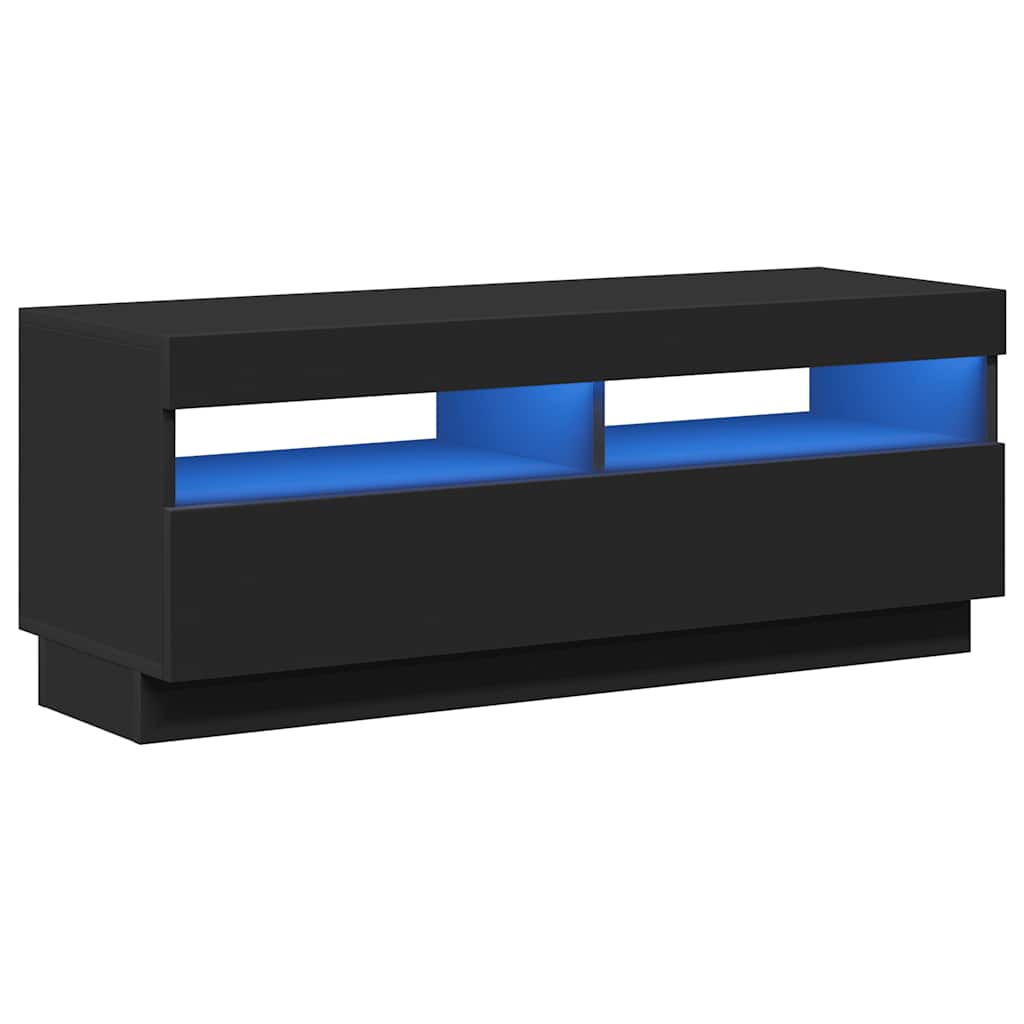 804455 vidaXL TV Cabinet with LED Lights Black 100x35x40 cm