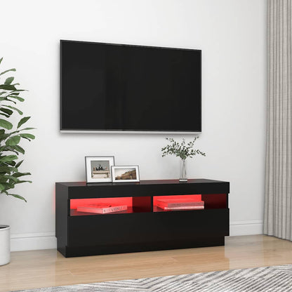 804455 vidaXL TV Cabinet with LED Lights Black 100x35x40 cm
