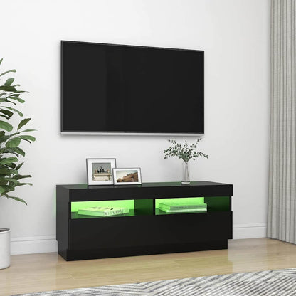 804455 vidaXL TV Cabinet with LED Lights Black 100x35x40 cm