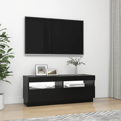 804455 vidaXL TV Cabinet with LED Lights Black 100x35x40 cm