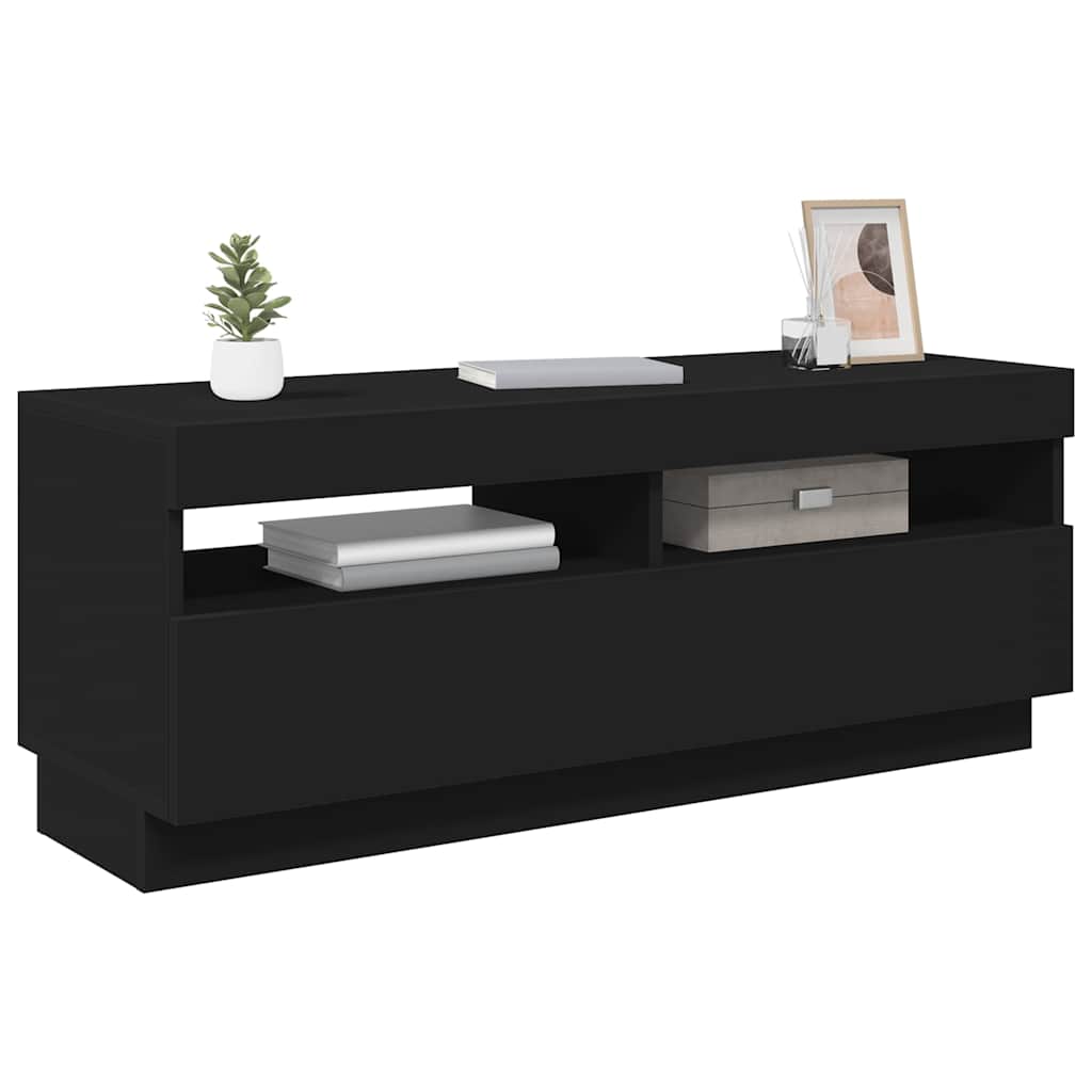 804455 vidaXL TV Cabinet with LED Lights Black 100x35x40 cm