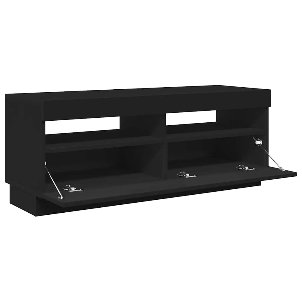 804455 vidaXL TV Cabinet with LED Lights Black 100x35x40 cm