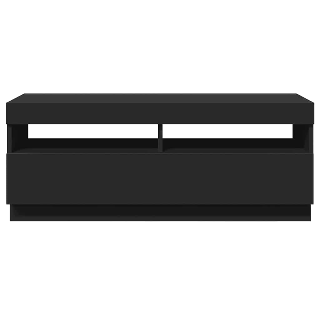 804455 vidaXL TV Cabinet with LED Lights Black 100x35x40 cm